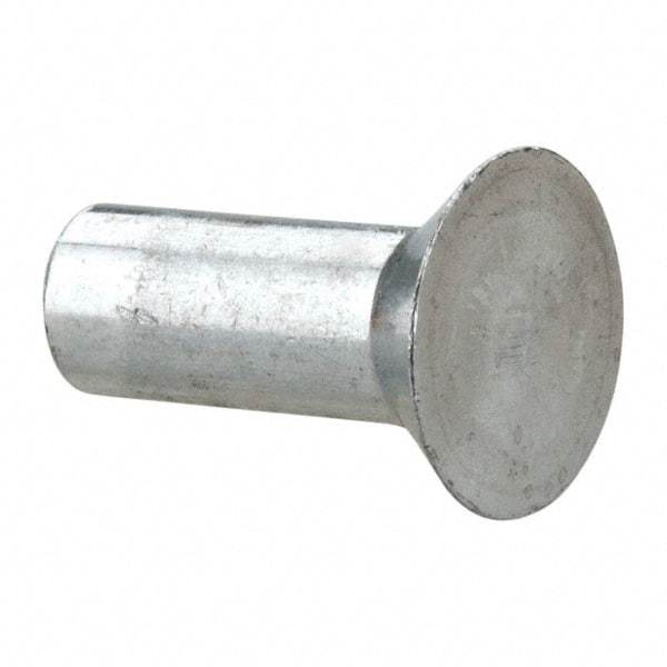 RivetKing - 3/16" Body Diam, Countersunk Uncoated Aluminum Solid Rivet - 1/2" Length Under Head, Grade 1100F, 78° Countersunk Head Angle - Top Tool & Supply