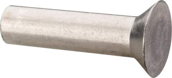 RivetKing - 3/16" Body Diam, Countersunk Aluminum Solid Rivet - 3/4" Length Under Head, Grade 1100F, 78° Countersunk Head Angle - Top Tool & Supply