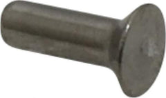 RivetKing - 1/8" Body Diam, Countersunk Uncoated Stainless Steel Solid Rivet - 3/8" Length Under Head, Grade 18-8, 90° Countersunk Head Angle - Top Tool & Supply