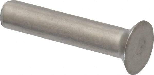 RivetKing - 1/8" Body Diam, Countersunk Uncoated Stainless Steel Solid Rivet - 5/8" Length Under Head, Grade 18-8, 90° Countersunk Head Angle - Top Tool & Supply