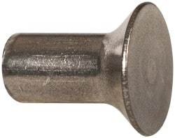 RivetKing - 3/16" Body Diam, Countersunk Uncoated Stainless Steel Solid Rivet - 3/8" Length Under Head, Grade 18-8, 90° Countersunk Head Angle - Top Tool & Supply