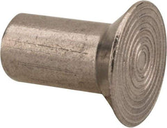 RivetKing - 1/4" Body Diam, Countersunk Uncoated Stainless Steel Solid Rivet - 1/2" Length Under Head, Grade 18-8, 90° Countersunk Head Angle - Top Tool & Supply