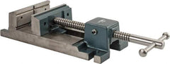 Wilton - 6-3/4" Jaw Opening Capacity x 2-1/8" Throat Depth, Horizontal Drill Press Vise - 6" Wide x 2-1/8" High Jaw, Stationary Base, Rapid Action, 17.1" OAL x 4.3" Overall Height, Cast Iron - Top Tool & Supply