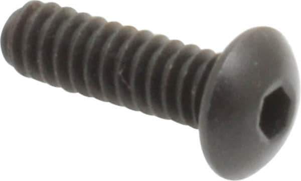 Holo-Krome - #4-40 UNC Hex Socket Drive, Button Screw - Alloy Steel, Black Oxide Finish, Fully Threaded, 3/8" Length Under Head - Top Tool & Supply