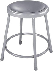 NPS - 18 Inch High, Stationary Fixed Height Stool - 14 Inch Deep x 14 Inch Wide, Vinyl Seat, Grey - Top Tool & Supply