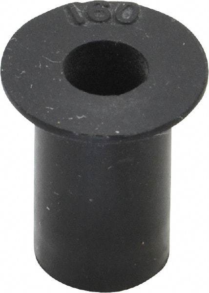 Au-Ve-Co Products - #10-32, 0.562" Diam x 0.04" Thick Flange, Rubber Insulated Rivet Nut - UNF Thread, Neoprene, 5/8" Long x 0.377" Body Diam, 0.665" OAL - Top Tool & Supply