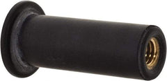 Au-Ve-Co Products - #10-32, 0.562" Diam x 0.051" Thick Flange, Rubber Insulated Rivet Nut - UNF Thread, Neoprene, 1" Long x 3/8" Body Diam, 1.051" OAL - Top Tool & Supply