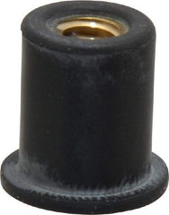 Au-Ve-Co Products - 1/4-20, 5/8" Diam x 0.051" Thick Flange, Rubber Insulated Rivet Nut - UNC Thread, Neoprene, 19/32" Long x 1/2" Body Diam, 0.641" OAL - Top Tool & Supply