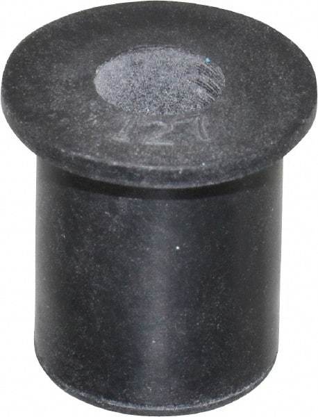 Au-Ve-Co Products - M6x1.00, 0.63" Diam x 0.051" Thick Flange, Rubber Insulated Rivet Nut - Metric Coarse Thread, Neoprene, 0.579" Long x 1/2" Body Diam, 0.63" OAL - Top Tool & Supply