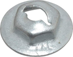 Value Collection - 5/32" Hole Diam, 9/16" OD, 3/8" Width Across Flats Washer Lock Nut - Zinc-Plated Spring Steel, For Use with Non Threaded Fasteners - Top Tool & Supply