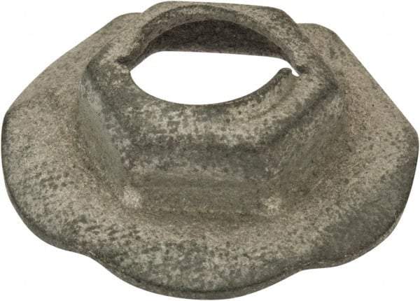 Value Collection - 5/16" Hole Diam, 7/8" OD, 1/2" Width Across Flats Washer Lock Nut - Zinc-Plated Spring Steel, For Use with Non Threaded Fasteners - Top Tool & Supply