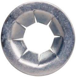 Value Collection - 7/16" OD, Spring Steel Push Nut - Zinc-Plated, 3/16" Shaft Diam - Top Tool & Supply