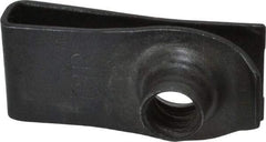 Au-Ve-Co Products - 1/4-20 Screw, 0.025 to 0.15" Thick, Spring Steel Extruded Tapped Hole U Nut - 25/32" Center Edge, Black Phosphate Finish - Top Tool & Supply