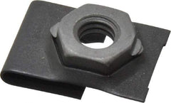 Value Collection - 5/16-18 Screw, 0.087 to 0.093" Thick, Spring Steel J Nut Retainer - 9/16" Center Edge, Black Phosphate Finish - Top Tool & Supply