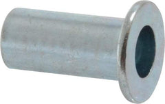 Value Collection - #10-24, 0.01 to 0.08" Grip, Steel Standard Rivet Nut - Drill Size Letter F, Flat Head - Top Tool & Supply