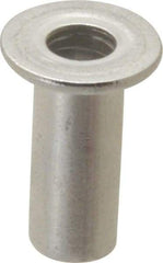 Value Collection - #6-32, 0.01 to 0.08" Grip, #12, Aluminum Standard Rivet Nut - Flat Head - Top Tool & Supply