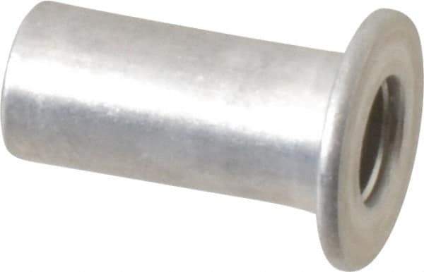 Value Collection - #10-24, 0.01 to 0.08" Grip, Aluminum Standard Rivet Nut - Drill Size Letter F, Flat Head - Top Tool & Supply