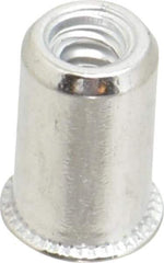 Value Collection - #6-32, 0.01 to 0.08" Grip, #12, Aluminum Standard Rivet Nut - Expander Head - Top Tool & Supply