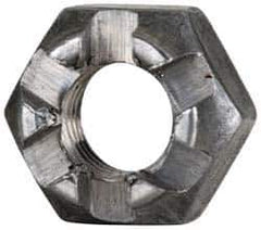 Value Collection - 1/4-28 UNF Grade 5 Steel Castle Locknut - 7/16" Width Across Flats, 9/32" High, Uncoated - Top Tool & Supply