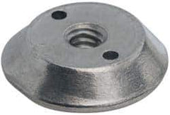 Made in USA - 1/4-20, Alloy Steel, Zinc Plated, Right Hand Spherical Fixture Nut - 1/4" High - Top Tool & Supply