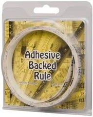 Made in USA - 12 Ft. Long x 1/2 Inch Wide, 1/16 Inch Graduation, Clear, Mylar Adhesive Tape Measure - Reads Left to Right, Horizontal Scale - Top Tool & Supply