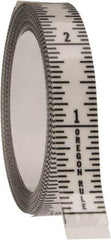 Made in USA - 12 Ft. Long x 1/2 Inch Wide, 1/16 Inch Graduation, Clear, Mylar Adhesive Tape Measure - Reads Bottom to Top, Vertical Rules - Top Tool & Supply