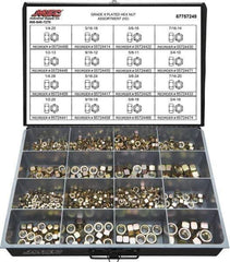 Value Collection - 1/4-20 to 3/4-16 Thread, 765 Piece Alloy Steel Nut Assortment - Grade 8 - Top Tool & Supply