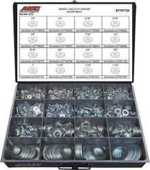 Value Collection - 1840 Piece, 1/4 to 1-1/2" Screw, Grade 2 Steel SAE Flat Washer Assortment - Includes 1/4 to 1-1/2" Screw & Compartmented Storage Case - Top Tool & Supply