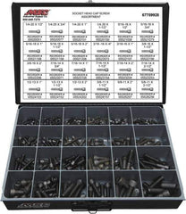 Value Collection - 375 Piece Alloy Steel Socket Head Cap Screws - 1/4-20 to 5/8-11 Thread - Top Tool & Supply