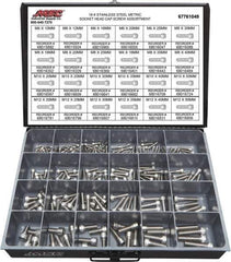 Value Collection - 240 Piece Stainless Steel Socket Head Cap Screws - M6 to M12 Thread, 18-8 - Top Tool & Supply