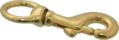 Value Collection - 3-1/8" Long Oval Swivel Eye Bolt Snap - Solid Brass with 5/16" Snap Opening - Top Tool & Supply