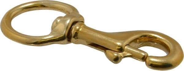 Value Collection - 3-5/8" Long Oval Swivel Eye Bolt Snap - Solid Brass with 3/8" Snap Opening - Top Tool & Supply