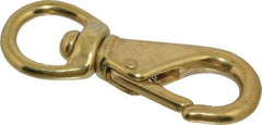 Value Collection - 3-1/4" Long Swivel Eye Boat Snap - Solid Brass with 3/8" Snap Opening - Top Tool & Supply