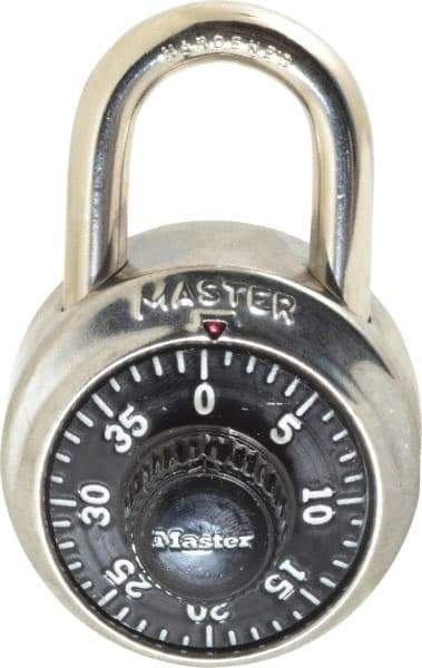 Master Lock - 1-7/8" Body Width, 3/4" Shackle Clearance, Stainless Steel Combination Lock - 9/32" Shackle Diam, 13/16" Shackle Width - Top Tool & Supply