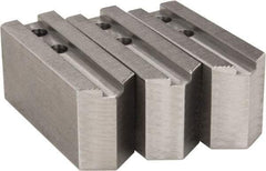 H & R Manufacturing - 1.5mm x 60° Serrated Attachment, Square Soft Lathe Chuck Jaw - 3 Jaws, Steel, 1.181" Btw Mount Hole Ctrs, 5" Long x 1-3/4" Wide x 2-1/2" High, 0.63" Groove, 12mm Fastener - Top Tool & Supply