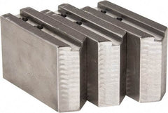 H & R Manufacturing - 1.5mm x 60° Serrated Attachment, Square Soft Lathe Chuck Jaw - 3 Jaws, Steel, 1.181" Btw Mount Hole Ctrs, 5" Long x 1-3/4" Wide x 3-1/2" High, 0.63" Groove, 12mm Fastener - Top Tool & Supply