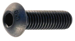 Unbrako - 5/16-18 UNC Hex Socket Drive, Button Screw - Alloy Steel, Black Oxide Finish, 7/8" Length Under Head - Top Tool & Supply