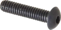 Unbrako - #8-32 UNC Hex Socket Drive, Button Screw - Alloy Steel, Black Oxide Finish, 3/4" Length Under Head - Top Tool & Supply