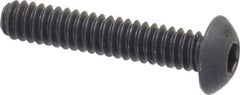 Unbrako - #10-24 UNC Hex Socket Drive, Button Screw - Alloy Steel, Black Oxide Finish, 1" Length Under Head - Top Tool & Supply