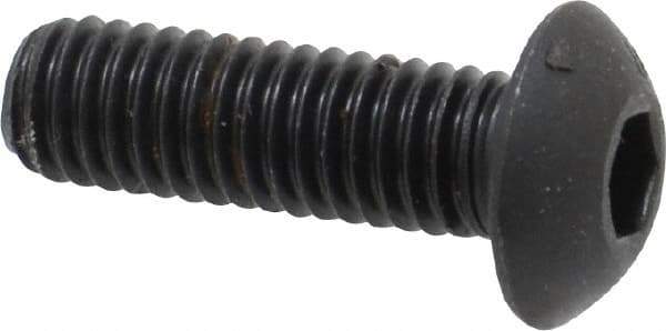 Unbrako - #10-32 UNF Hex Socket Drive, Button Screw - Alloy Steel, Black Oxide Finish, 5/8" Length Under Head - Top Tool & Supply