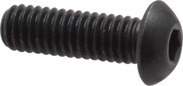 Unbrako - 5/16-18 UNC Hex Socket Drive, Button Screw - Alloy Steel, Black Oxide Finish, 1" Length Under Head - Top Tool & Supply