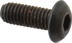 Unbrako - M3x0.50 Metric Coarse Hex Socket Drive, Button Screw - Alloy Steel, Black Oxide Finish, 8mm Length Under Head - Top Tool & Supply