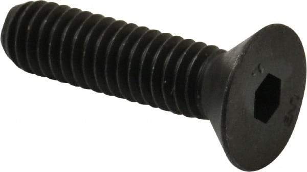 Unbrako - 5/16-18 UNC Hex Socket Drive, 82° Flat Screw - Alloy Steel, Black Oxide Finish, 1-1/4" OAL - Top Tool & Supply