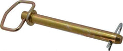 Made in USA - 3/4" Pin Diam, 7" Long, Zinc Plated Steel Pull Ring Hitch Pin - 6-1/4" Usable Length - Top Tool & Supply