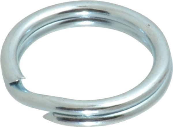 Made in USA - 0.526" ID, 0.67" OD, 0.105" Thick, Split Ring - Grade 2 Spring Steel, Zinc-Plated Finish - Top Tool & Supply