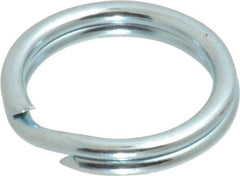 Made in USA - 0.526" ID, 0.67" OD, 0.105" Thick, Split Ring - Grade 2 Spring Steel, Zinc-Plated Finish - Top Tool & Supply