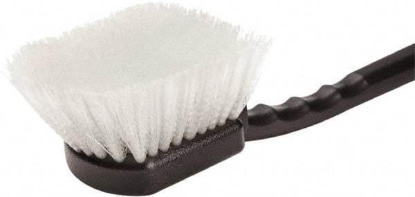 Harper Brush - 2-1/4" Bristle Length, Nylon Utility Scrub Brush - 3-1/2" x 3-1/2" Long x 3" Wide Head, 10" OAL, Easy Grip Handle, Black, Polypropylene Block - Top Tool & Supply