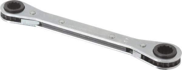 Proto - 11mm x 12mm 12 Point Reversible Ratcheting Box Wrench - Double End, 1-5/8" Head Diam x 1/2" Head Thickness, 6" OAL, Steel, Chrome Finish - Top Tool & Supply