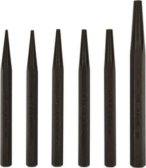 Mayhew - 6 Piece, 3/32 to 5/16", Starter Punch Set - Hex Shank, Steel, Comes in Pouch - Top Tool & Supply