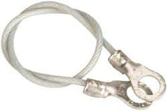 Made in USA - 6" Long, Steel Cable Eye & Eye End, Quick Release Pin Lanyard - 3/64" Cable Diam, #10 Hole Diam, Nylon Cable, Galvanized Finish - Top Tool & Supply